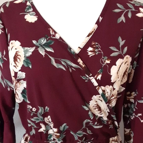 Miami Long Maxi Dress Romper Burgundy Size Large - Picture 5 of 10